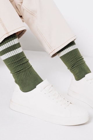 Chaussettes en coton biologique - Vert foncé