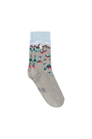 Chaussettes en coton biologique - Ciel et gris