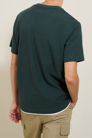 T-shirt relaxed - Kaki chiné