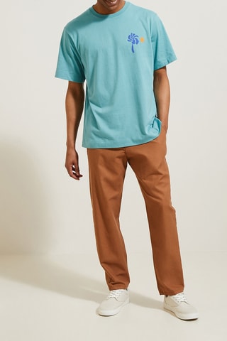 T-shirt regular en coton biologique - Turquoise