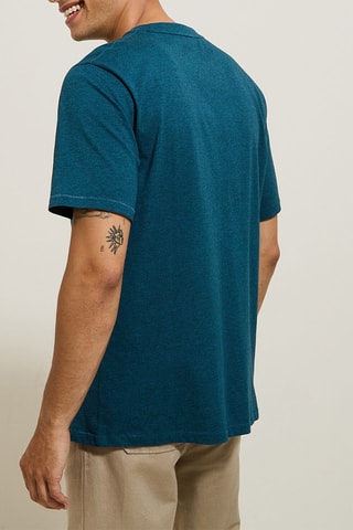 T-shirt regular - Bleu canard chiné