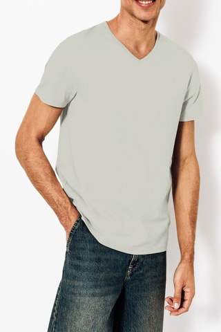 T-shirt slim en coton biologique - Gris clair