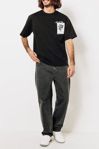 T-shirt relax en coton biologique - Noir