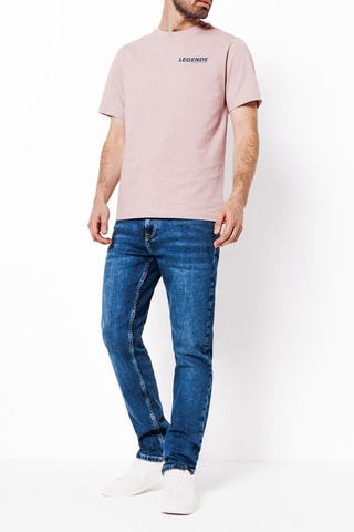 T-shirt regular en coton biologique - Rose poudré