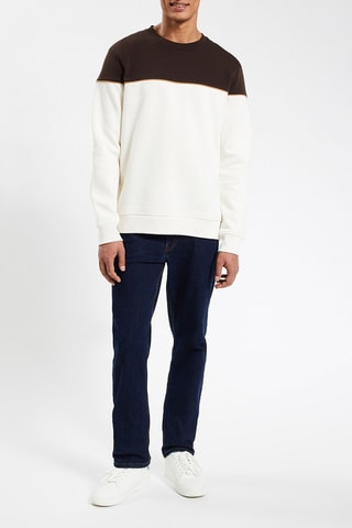 Sweat en coton biologique Blanc et marron