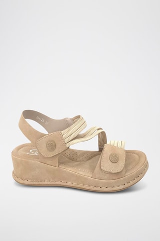 Sandalias de cuña - Caqui