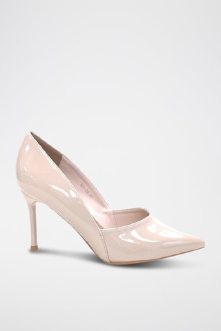 Zapatos con brillo de tacón - Beige