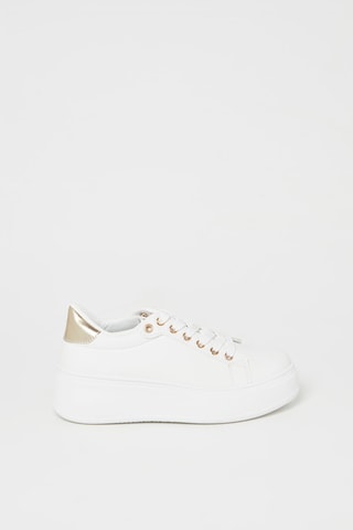 Zapatillas con plataforma - Blanco y dorado