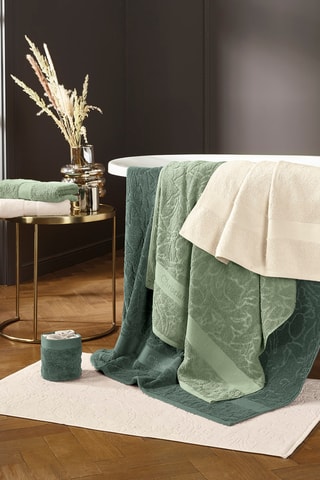 4 manoplas de baño Azur - Verde oscuro