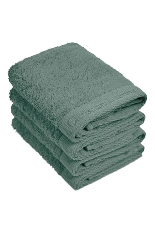 4 toallas de tocador Azur - Verde oscuro - 30 x 30 cm
