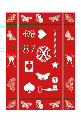 2 paños Amulette - Rojo y blanco