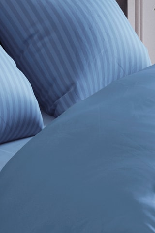 2 fundas de almohada de satén de algodón 80 hilos/cm² Dobby - Azul