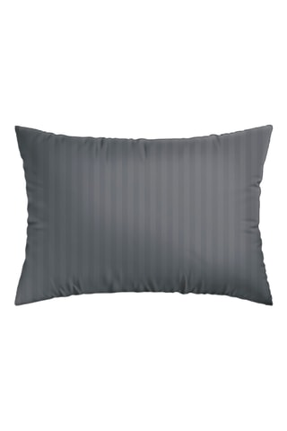 2 fundas de almohada de satén de algodón 80 hilos/cm² Dobby - Gris oscuro