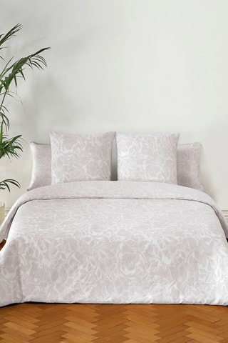 2 fundas de almohada de satén de algodón 80 hilos/cm² Arabesque - Beige y blanco