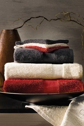 Toalla y manopla de baño Azur - Burdeos