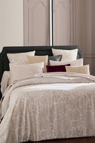 Funda de almohada de satén de algodón 80 hilos/cm² Arabesque - Topo