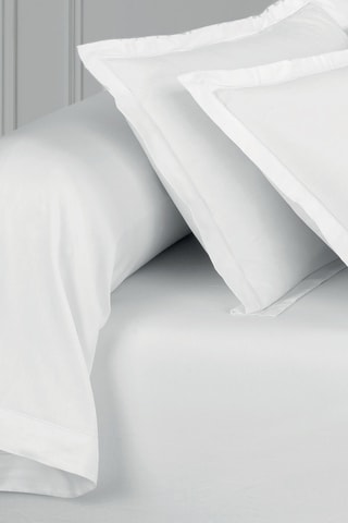 Funda de almohada de satén de algodón 80 hilos/cm² Uni 1 baratta - Blanco