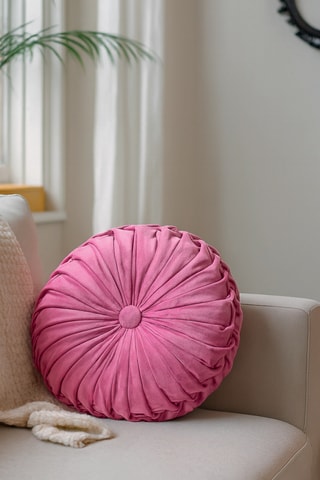 Cojín de terciopelo Taiga - Fucsia - 35 cm