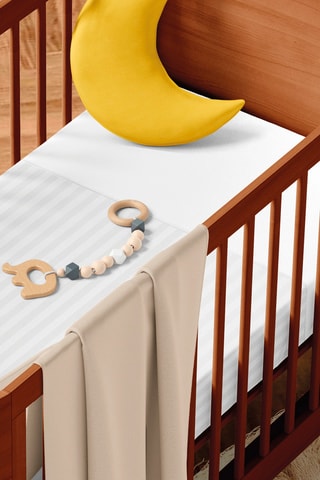 Juego de nórdico de satén de algodón 80 hilos/cm² Dobby stripe woven - Blanco