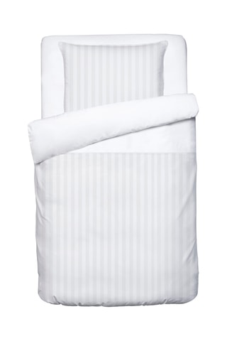 Juego de nórdico de satén de algodón 80 hilos/cm² Dobby stripe woven - Blanco