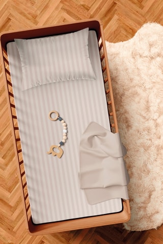 Juego de nórdico de satén de algodón 80 hilos/cm² Dobby stripe woven - Topo