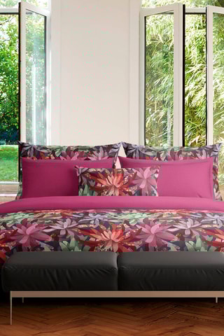 Sábana bajera de satén de algodón 80 hilos/cm² Garden Micro - Rosa viejo