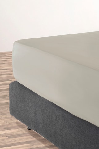 Sábana bajera de satén de algodón 80 hilos/cm² Liso - Beige