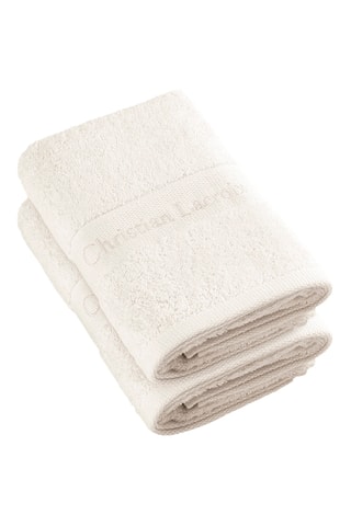 2 serviettes de toilette Azur - Blanc - 50 x 100 cm