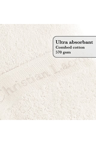 2 serviettes de toilette Azur - Blanc - 50 x 100 cm