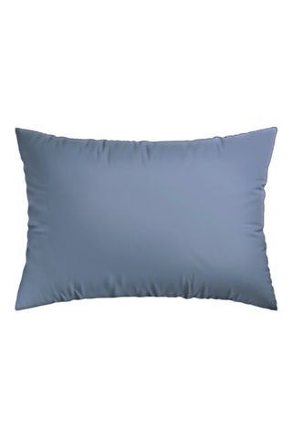 2 fundas de almohada de satén de algodón 80 hilos/cm² Dobby - Azul