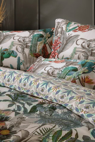 Funda de almohada de satén de algodón 80 hilos/cm² Zanzibar - Blanco