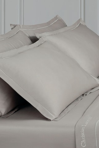 2 fundas de almohada de satén de algodón 80 hilos/cm² Uni 1 baratta - Topo