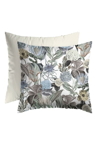 2 fundas de almohada reversibles de satén de algodón 80 hilos/cm² Garden - Topo