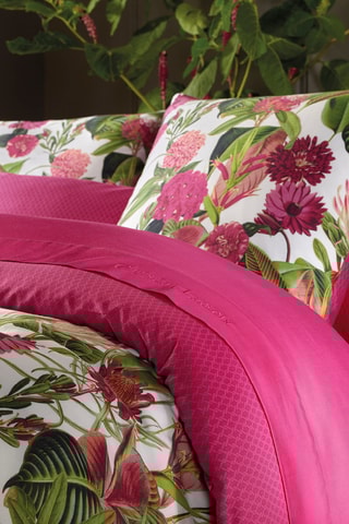 Sábana encimera de satén de algodón 80 hilos/cm² Garden Micro - Fucsia