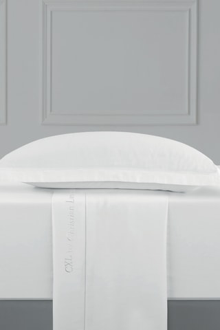 Sábana encimera de satén de algodón 80 hilos/cm² Uni 1 baratta - Blanco