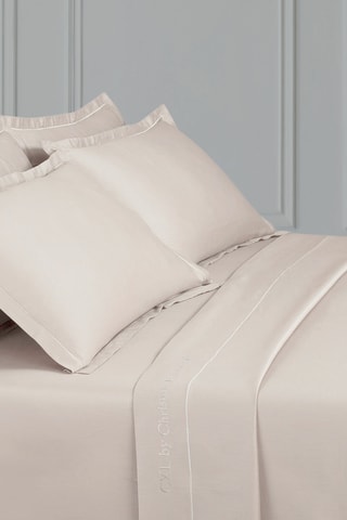 Sábana encimera de satén de algodón 80 hilos/cm² Uni 1 baratta - Topo