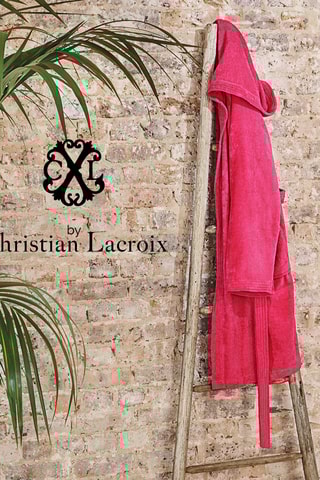 Albornoz con capucha de terciopelo Uni - Fucsia
