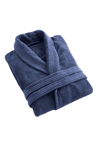 Albornoz de terciopelo Uni - Azul marino