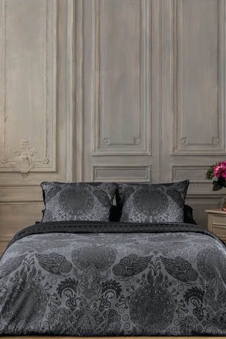 Juego de nórdico de satén de algodón 80 hilos/cm² Arles - Gris