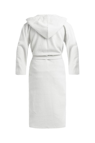 Albornoz con capucha Nid d'abeille - Blanco