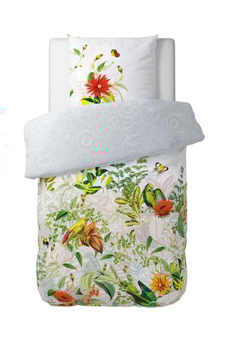 Juego de nórdico de satén de algodón 80 hilos/cm² Jardin d’hiver - Blanco