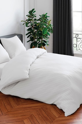 Juego de nórdico de satén de algodón 80 hilos/cm² Dobby - Blanco