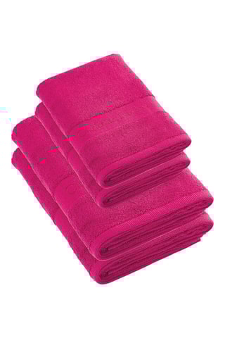 2 toallas de mano y 2 toallas de ducha Azur - Fucsia