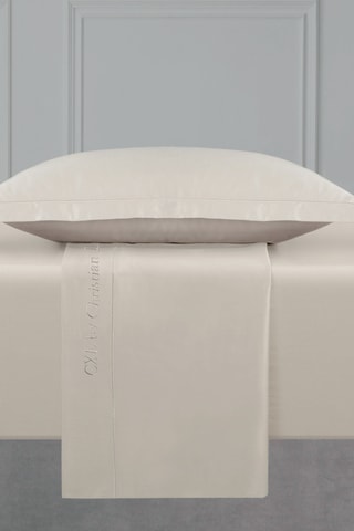 Juego de sábanas de satén de algodón 80 hilos/cm² Uni 1 baratta - Topo