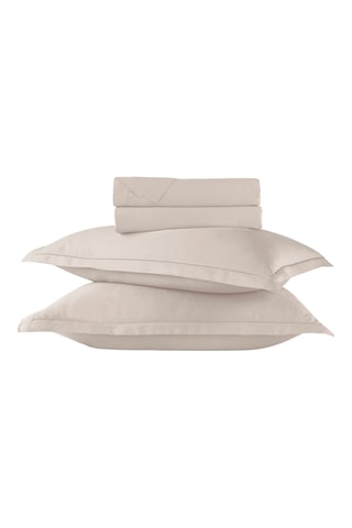 Juego de sábanas de satén de algodón 80 hilos/cm² Uni 1 baratta - Topo