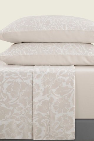 Juego de sábanas de satén de algodón 80 hilos/cm² Arabesque - Topo