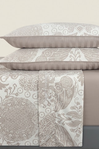 Juego de sábanas de satén de algodón 80 hilos/cm² Arles - Topo