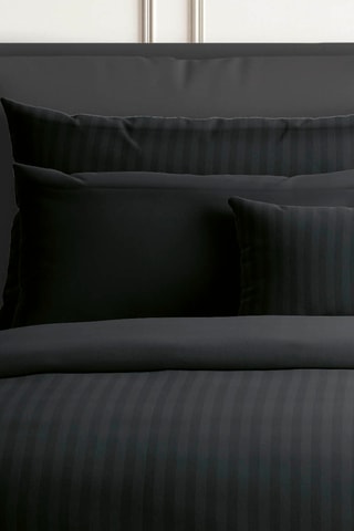 Juego de nórdico de satén de algodón 80 hilos/cm² Dobby - Negro