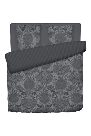 Juego de nórdico de satén de algodón 80 hilos/cm² Arles - Gris oscuro