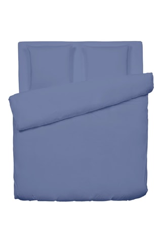 Juego de nórdico de satén de algodón 80 hilos/cm² Uni - Azul cobalto